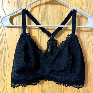 Auden 1X Black Lace Plus Bralette DDD High Support Adjustable Straps